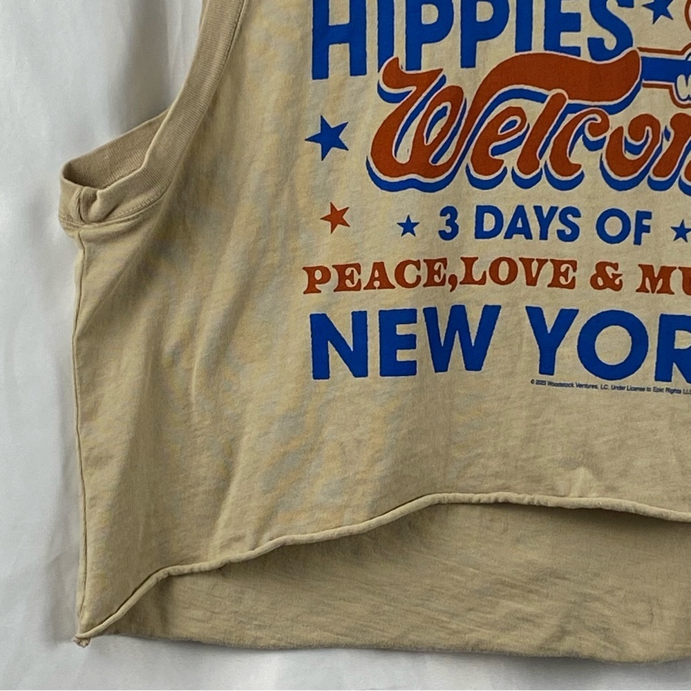 Woodstock Hippies Welcome New York Graphic Beige Tank Top Size XS - Picture 5 of 16